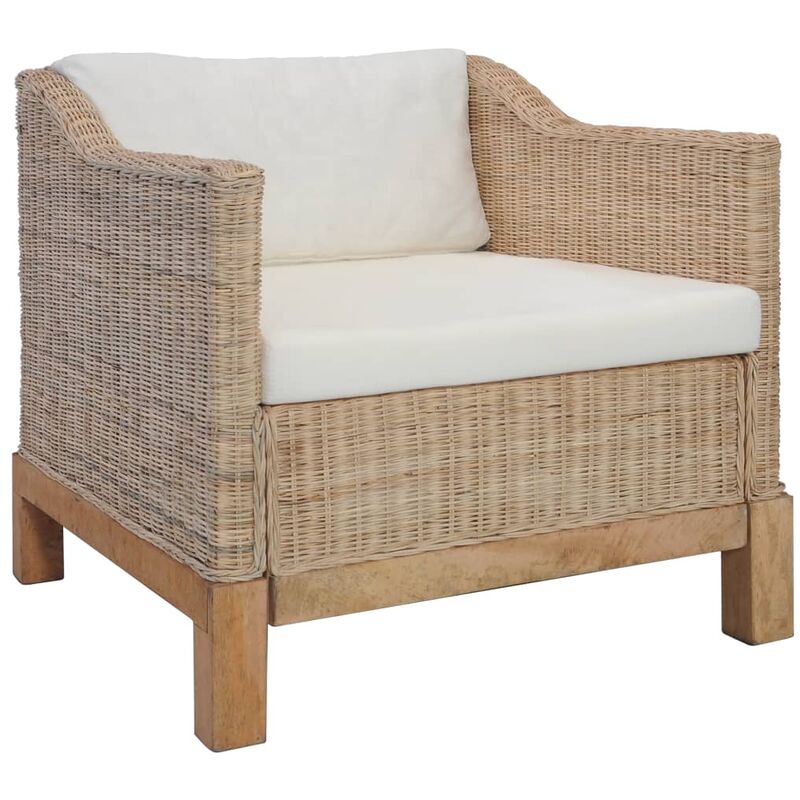 Vidaxl - Sessel mit Auflagen Natur Rattan - Braun