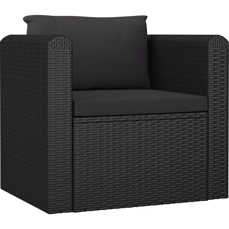 Sessel Mit Auflagen Poly Rattan Schwarz