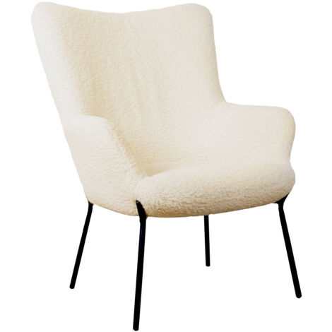 Sessel mit beigem Bouclé-Stoff EIRA