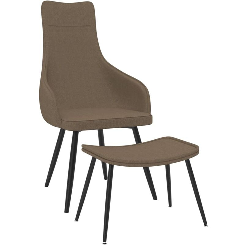 Betterlife - Sessel mit Fußhocker Taupe Stoff