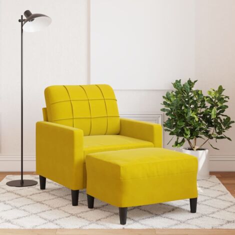 Sessel mit Fußstütze Gelb 60 cm Samt