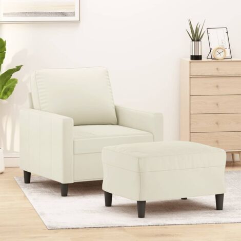 Sessel mit Hocker Creme 60 cm Samt vidaXL