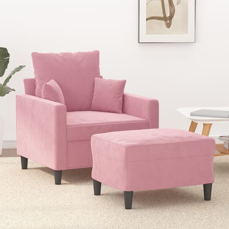 Sessel Mit Hocker Rosa 60 Cm Samt Vidaxl