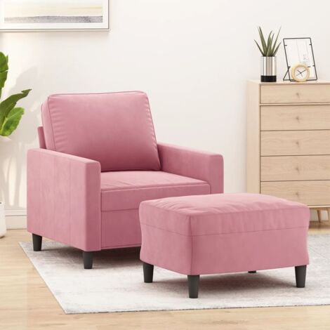 Sessel mit Hocker Rosa 60 cm Samt vidaXL