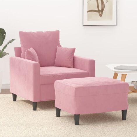 Sessel mit Hocker Rosa 60 cm Samt vidaXL