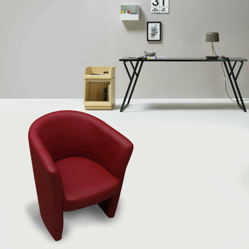 Sessel mit Kunstlederbezug, 65 x 78 x 60 cm, rote Farbe