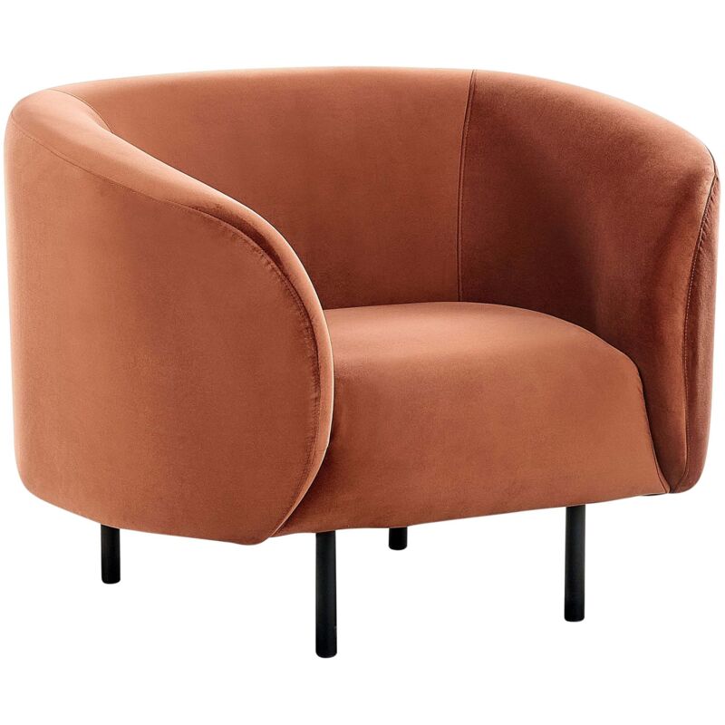 Beliani Sessel Loen Samtstoff Orange