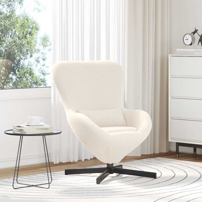 Eiersessel Creme Lockiger Wollähnlicher Stoff Vidaxl