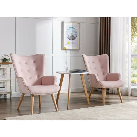 VENTE-UNIQUE Sessel - Samt - Rosa - VATELY