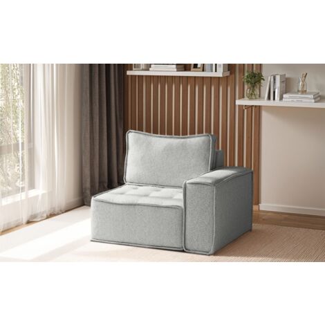 Sessel SANDE 1-Sitzer Modul Stoff Alpine Hellgrau Seite Rechts