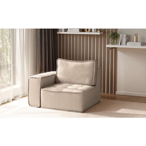 Sessel SANDE 1-Sitzer Modul Stoff Alpine Toffee Seite Links