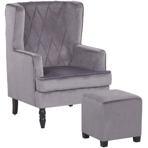 Sessel SANDSET Samtstoff Grau