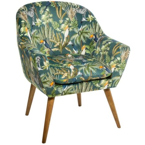 Sessel Sango mit Dschungelprint