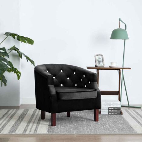Sessel Schwarz Samt vidaXL