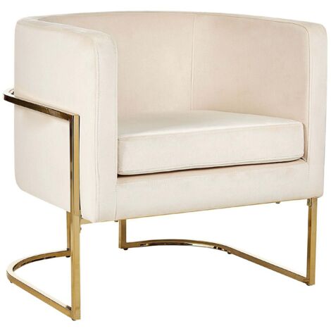 Sessel SIRKKA Samtstoff Hellbeige