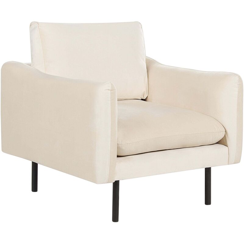 Beliani Sessel Samtstoff Hellbeige Vinterbro