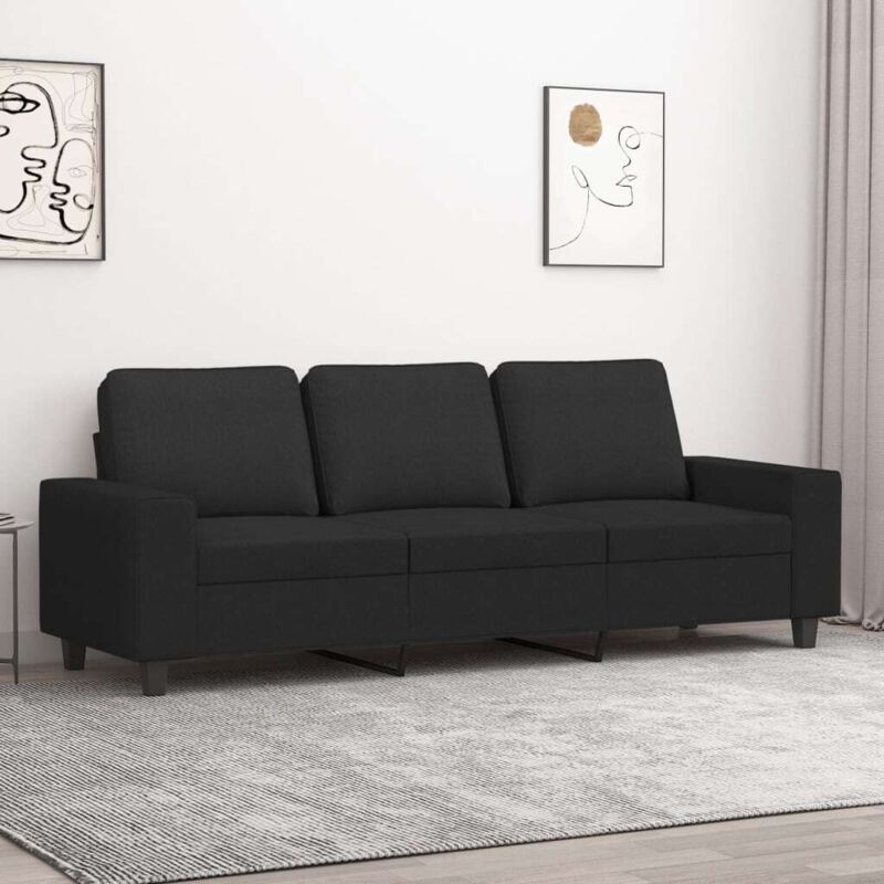 3-sitzer-sofa Schwarz 180 Cm Stoff - Vidaxl