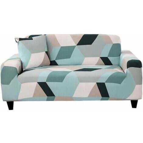 Sesselhusse 1-Sitzer, elastisch, Sesselüberwurf mit Armlehnen, Schutzhusse (Sessel, helles Farbblockmuster) für elastische Sofas, Universal-Sofabezug