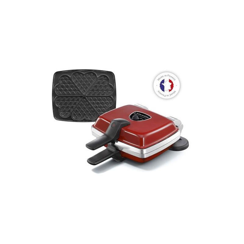 Set 1 jeu de plaques Gaufres coeur Lagrange Super 2 1000 w Rouge