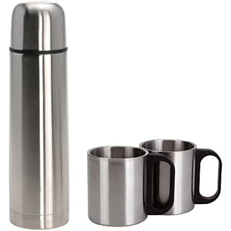 Set 1-Liter-Thermoskanne mit 2 Edelstahlbechern