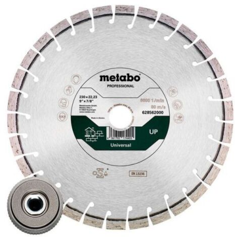 Set : 1 x meule de tronçonnage diamantée 230x22,23mm, « UP » + 1 x écrou de serrage rapide M 14 (628583000)