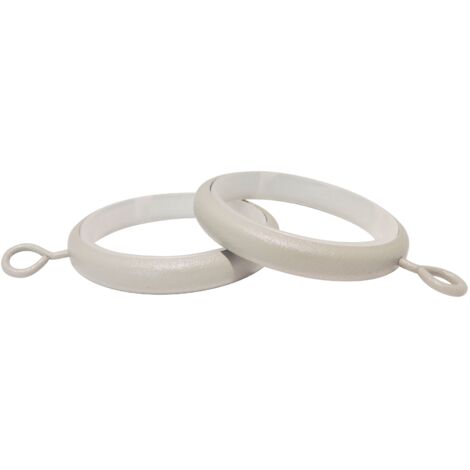 SET 10 ANELLI CON GUAINA E GANCIO D.28MM BIANCO .
