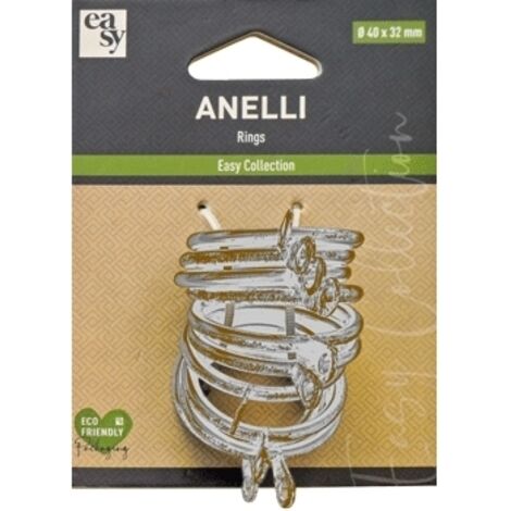SET 10 ANELLI EASY D.40X32MM BIANCO-ORO