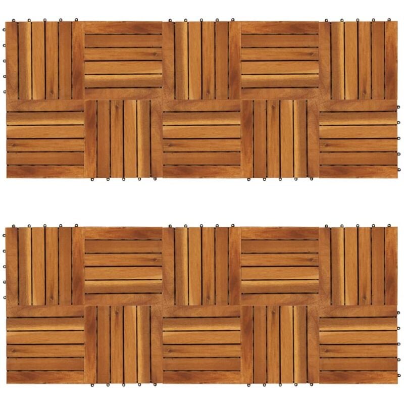 

vidaXL Madera Acacia Baldosas de Porche 30x30 cm 20 Unidades Patrón Vertical - Marrón