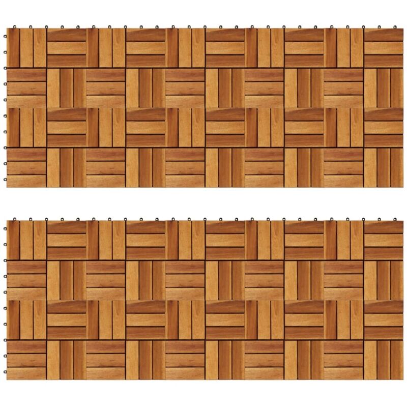 

vidaXL Madera Acacia Baldosas de Porche 30x30 cm 20 Unidades - Marrón