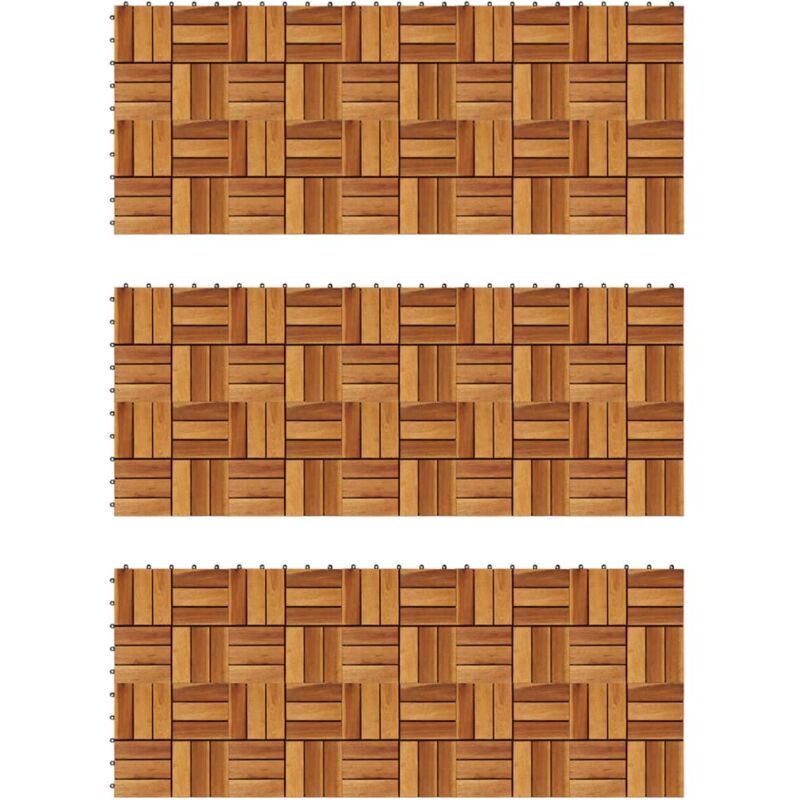 

vidaXL Madera Acacia Baldosas de Porche 30x30 cm 30 Unidades - Marrón