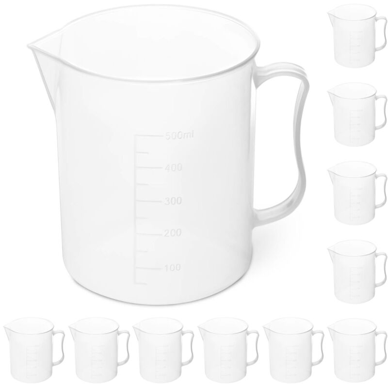Bécher de laboratoire en plastique avec graduation 500 ml - 10 pcs.