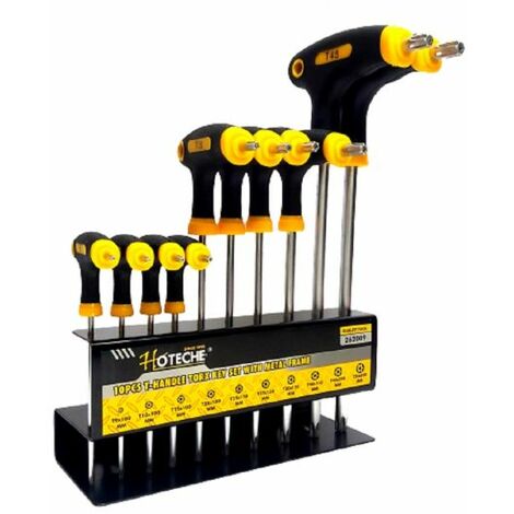 SET 10 CHIAVI TORX CON IMPUGNATURA A T CACCIAVITI MANICO ANTISCIVOLO 262009