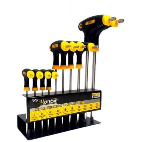 SET 10 CHIAVI TORX CON IMPUGNATURA A T MANICO ANTISCIVOLO 262009