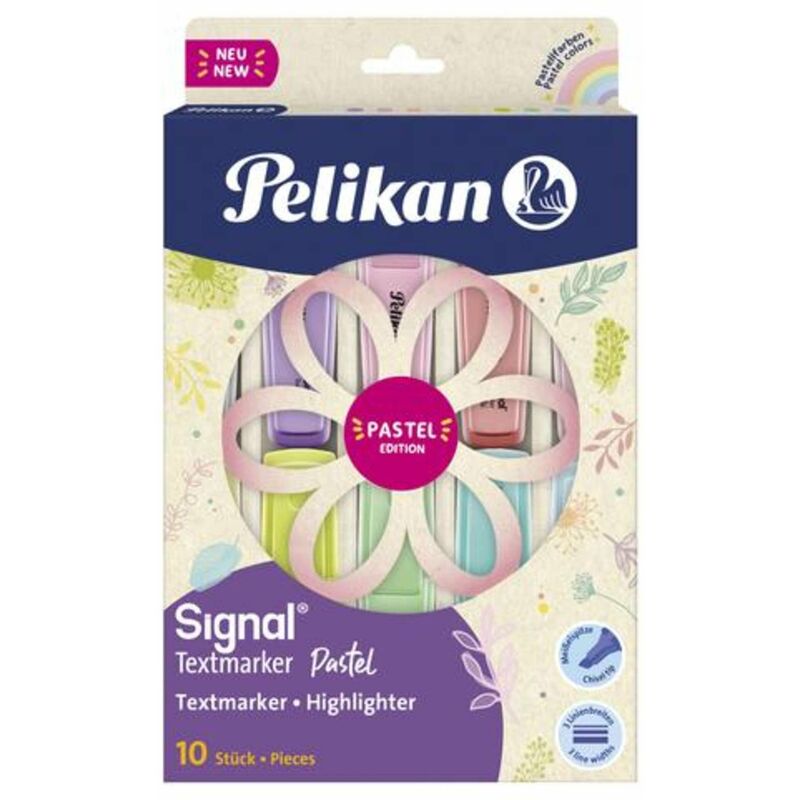 Pelikan - set 10 evidenziatori signal pastel assortiti x1