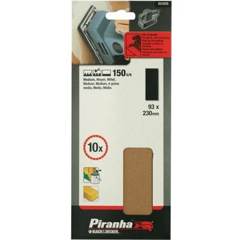 SET 10 FOGLI ABRASIVI PER LEVIGATRICE ORBITALE STANLEY - Taglia: - grana 150 (X31070)