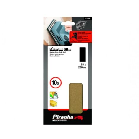 SET 10 FOGLI ABRASIVI PER LEVIGATRICE ORBITALE STANLEY - Taglia: - grana 60 (X31060)