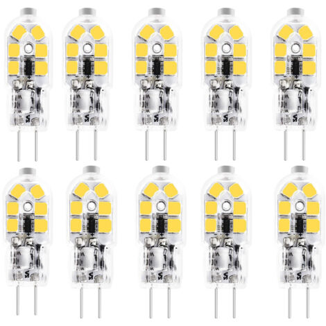 Set 10 lampadine LED G4 – 12V/AC/DC – 3W 150 lumen – 6000K – Tipo mais – Luce fredda