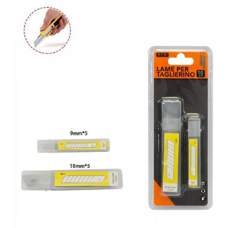 Set 10 Pezzi Lama Lama Lame For Taglierino Cutter In 2 Grandezze 71078
