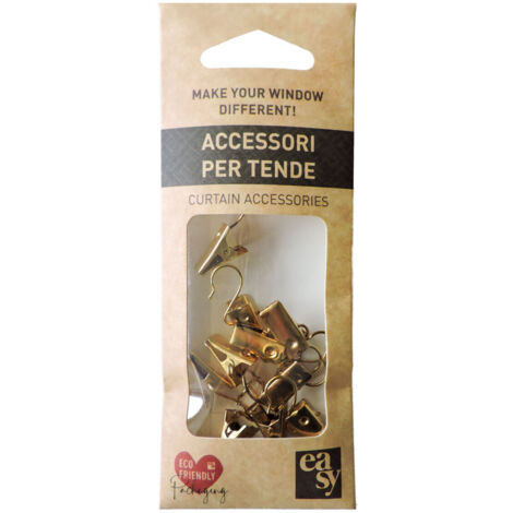 SET 10 PINZETTE CON GANCIO OTTONE