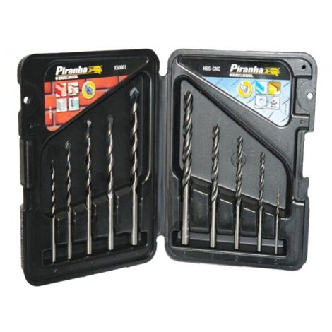 Set 10 punte piranha per cemento e metallo Black & Decker