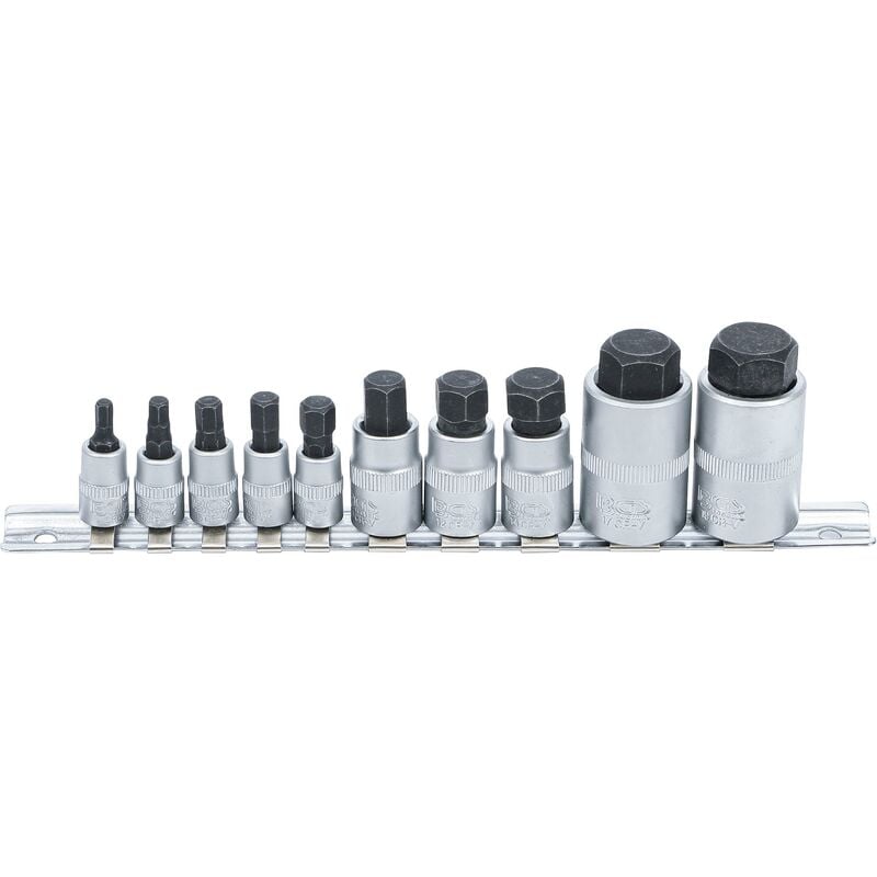 Serie di chiavi a bussola extra corto esagono interno 4 - 19 mm 10 pz.
