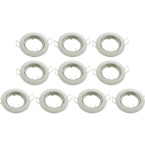 Set 10 Supporti Incasso Rotondi Regolabili - Bianco - Senza presa