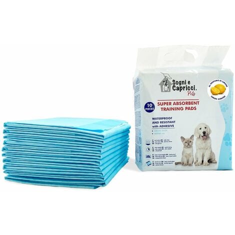 Pack 10+1 traverse assorbenti per cani e gatti 60x60 cm cattura odori  angoli adesivi