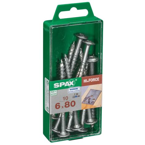 Set 10 viti SPAX in acciaio testa svasata torx, Diam.6 mm x L.80 mm SPAX