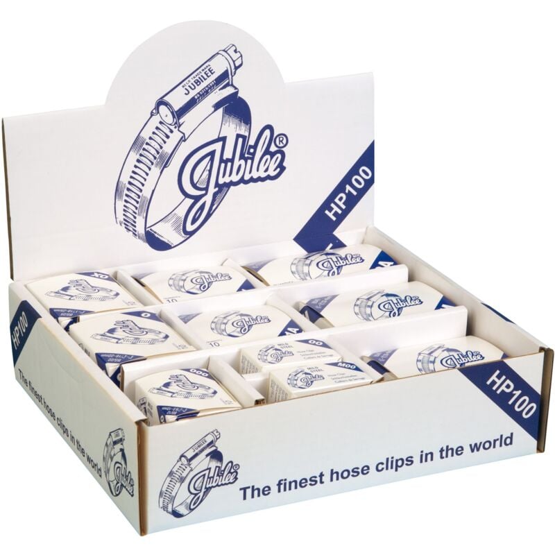 Set 100 colliers de serrage acier zingué Jubilee JUHP100