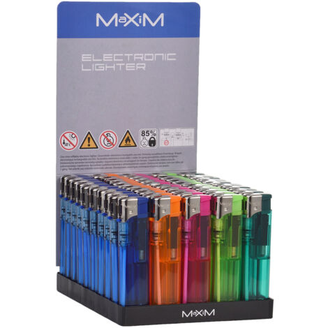 Set 1000 Accendini Elettrici Ricaricabili 8,2x2,2,1 cm con Regolatore di Fiamma Vari Colori