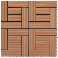 Set 11 baldosas marrones 30 x 30 cm de WPC, 1 metro cuadrado