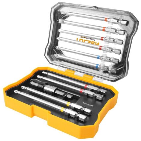 SET 11 STUCK GEMISCHTE BITS 1/4" 100MM TOLSEN