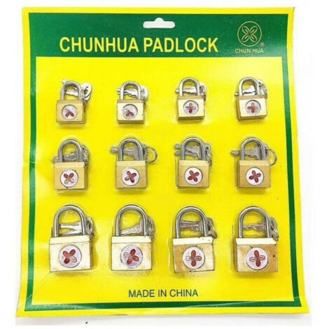 Set 12 Arco Lucchetti 15 Mm 20 Mm 25 Mm Avec 2 Keys Pour Valigia