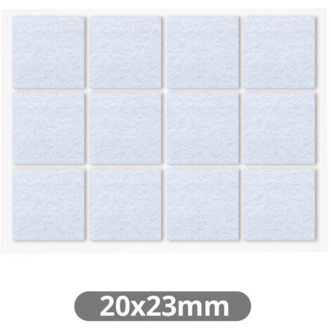 Set 12 fieltros adhesivos cuadrados 20x23mm Blanco GSC 003802766
